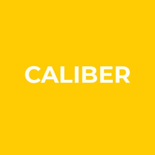 Image: CALIBER on yellow background